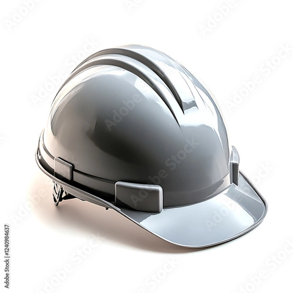 Obraz grey hard hat isolated on white background