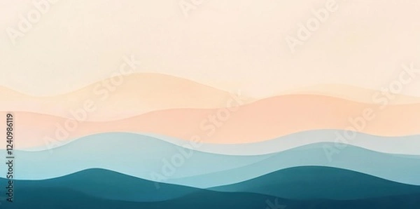 Obraz Abstract Pastel Wave Landscape Design