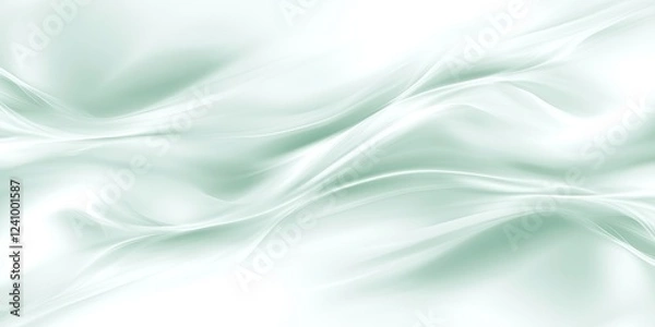 Fototapeta Seamless Mint Green 3D Low Profile Style Delicate Gentle Light Wave Texture Pattern Background