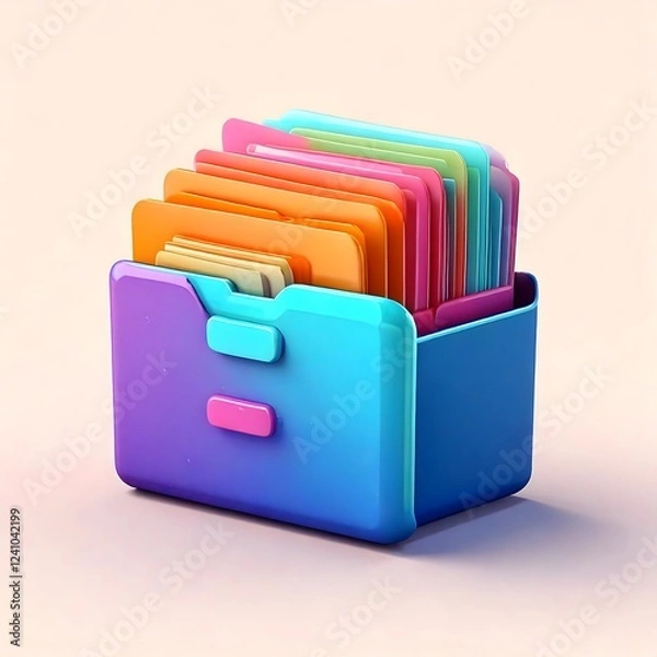 Obraz 3D Cartoon Document Folder Icon