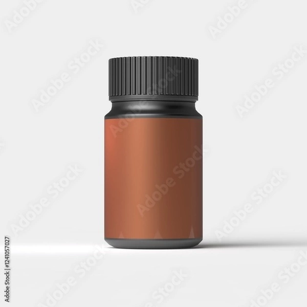 Obraz  Plastic bottle medicine container on white background, 3d rendering