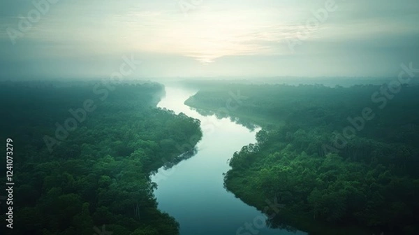 Fototapeta Serene Rivers Showcased in Soft Focus Beauty