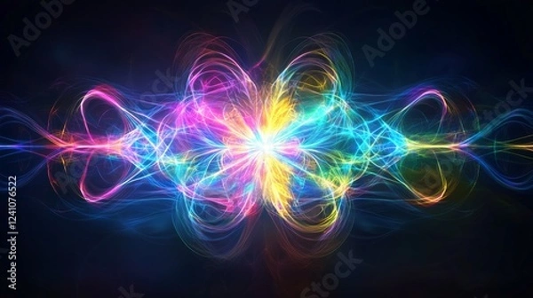 Fototapeta Vibrant abstract patterns exhibiting energy and motion in colorful hues