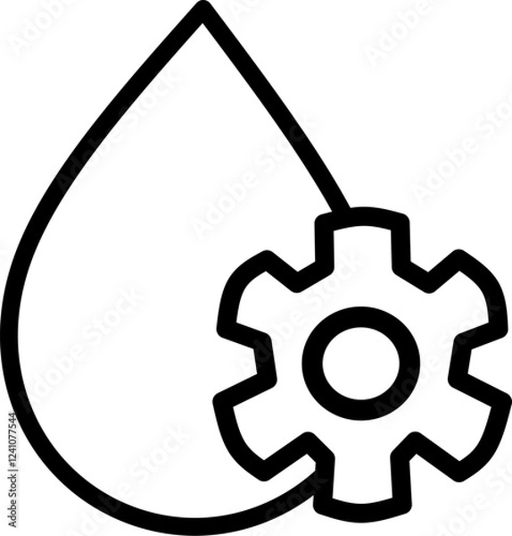 Fototapeta Icon of water system design. Editable stroke with various design shapes, with a hand drawn black outline style or eco-friendly branding, water conservation campaign, and nature-related designs. 