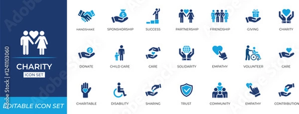Obraz Charity Icon Set - Vector Illustration