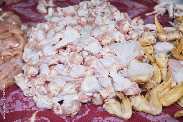 Obraz Raw chicken drumstsicks in the market Thailand