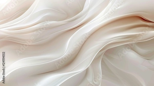 Fototapeta Elegant white and beige abstract background with flowing curves