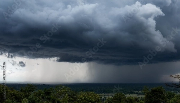 Obraz time clouds over the river