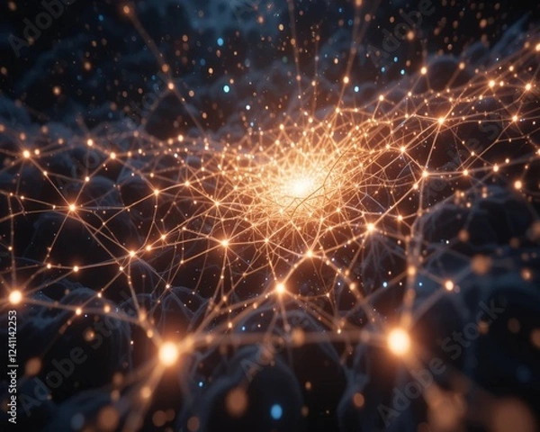 Fototapeta Neural Networks & Data Flow Dynamics