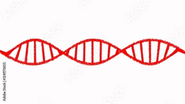 Fototapeta DNA Strand animation. Abstract red colored shiny DNA molecule on futuristic digital background. DNA molecules. Human DNA genome double helix spiral animation.