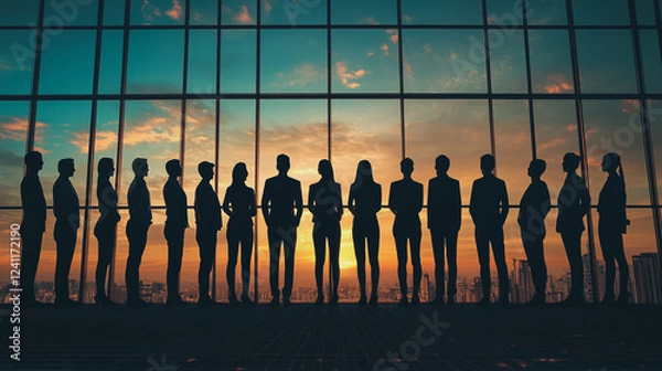 Fototapeta abstract professional business team people connection of line from nail node to node on Smart digital cityscap and skyline background , Innovation networking concept