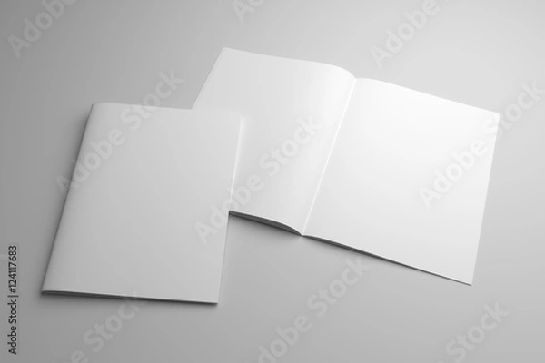 Fototapeta Puste otwarte makiety magazynu ilustracji 3D z okładką