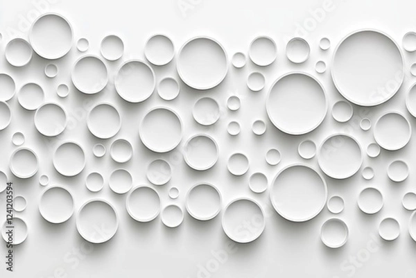 Obraz White plastic surface with round holes pattern texture and background , isolated on white background,  , copy space for text,