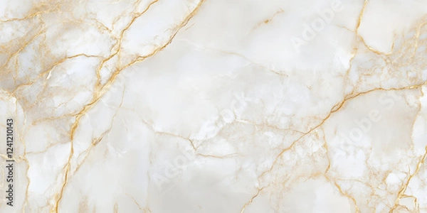 Obraz Elegant pearl white marble background with champagne gold veins, luxurious and refined.