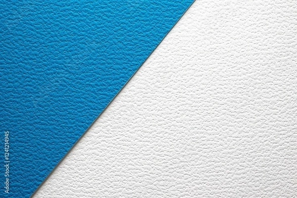 Fototapeta colored minimalistic diagonal background of white and blue paper , isolated on white background,  , copy space for text,