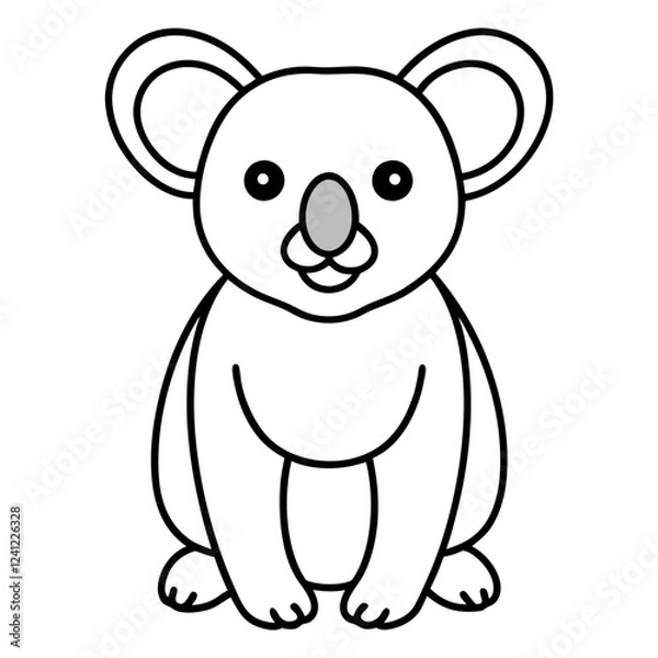 Fototapeta Koala Outline Art in Vector