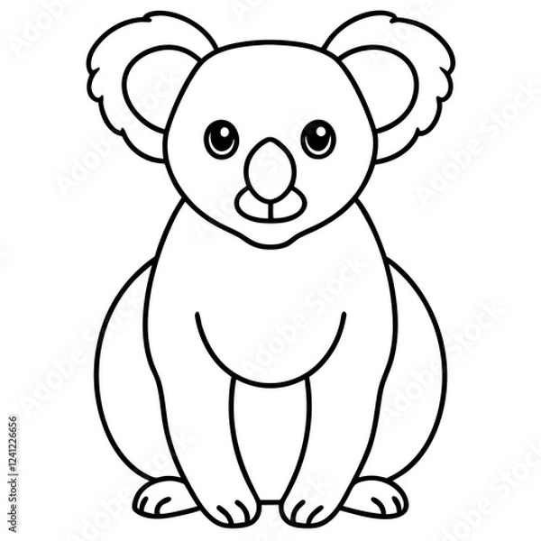Fototapeta Koala Outline Art in Vector