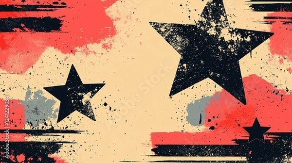 Fototapeta Abstract grunge background with stars.