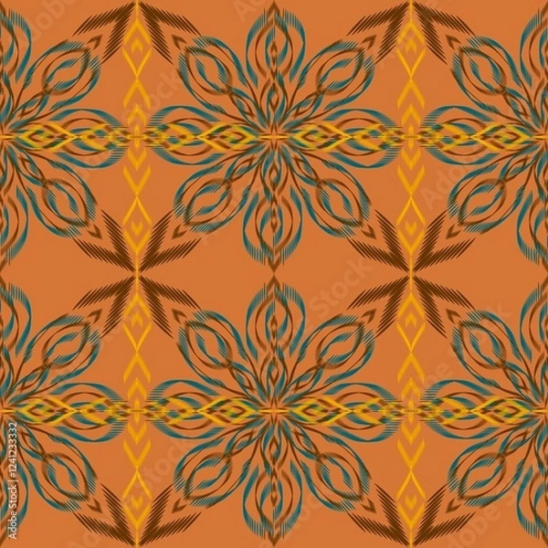 Obraz textile graphic , pattern , ikat pattern , ikat print, fabric, textile ,graphic pattern 