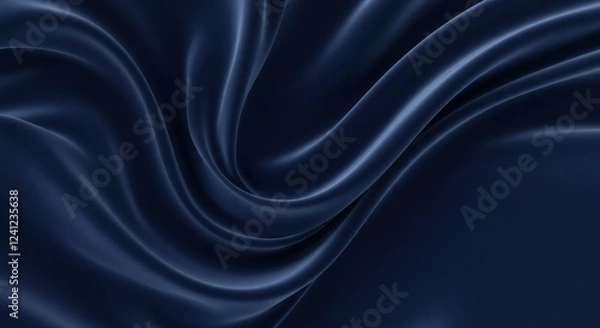 Obraz Elegant Dark Blue Silk Waves Texture Background