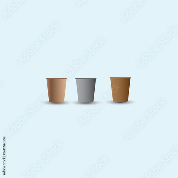 Obraz cardboard glass of brown color, for coffee or tea on an isolated white background 