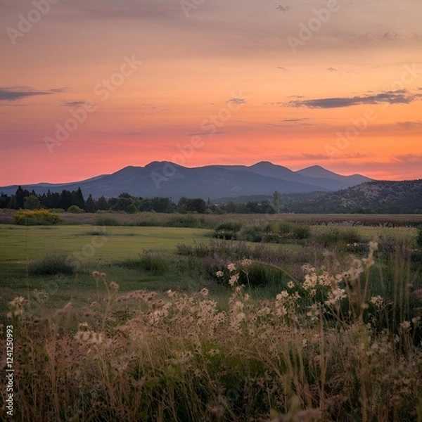 Obraz sunset in the mountains