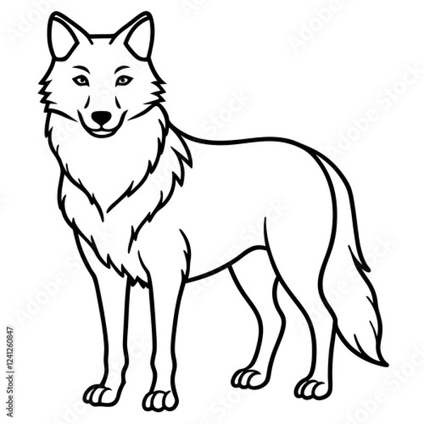 Obraz Minimalist Wolf Line Art Vector Design