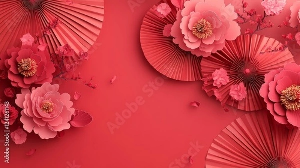 Fototapeta red flower background