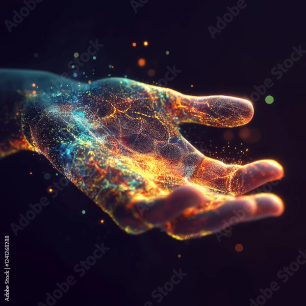 Fototapeta generative art. awareness of astral energies of the subtle plane.