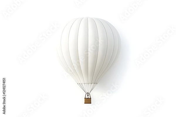 Obraz Elegant white hot air balloon against a plain white background.