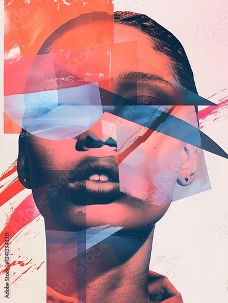 Obraz Illustration of Anti-Design: This trend intentionally breaks traditional design rules with mixed fonts, altered spacing, and sideways composition.