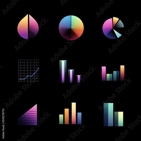 Fototapeta グラフのアイコン素材