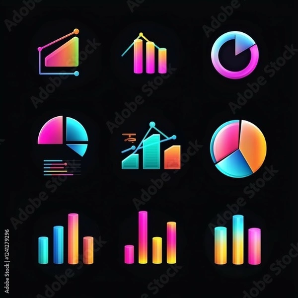 Fototapeta グラフのアイコン素材