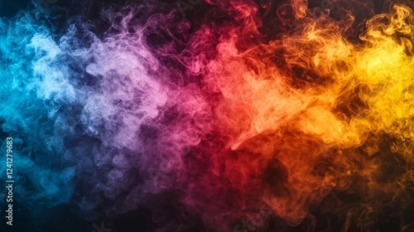 Fototapeta Colorful Abstract Smoke Clouds Effect for Creative Backdrops and Atmospheric Visuals Design.