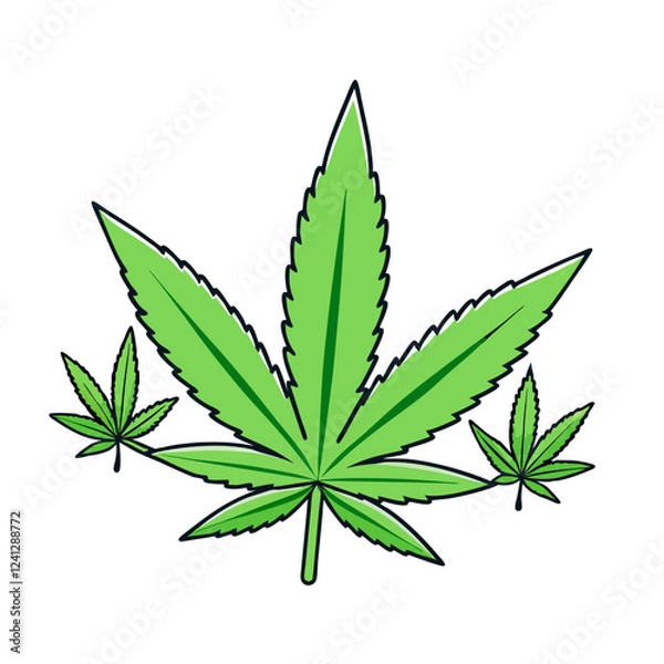 Obraz cannabis leaf on white background