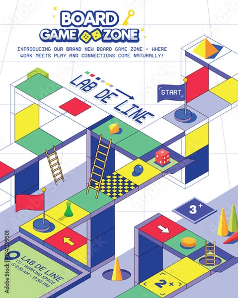 Obraz vector isometric infographic board game design
