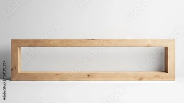 Fototapeta Wooden rectangular frame with minimalist design and natural finish used for showcasing art or photos