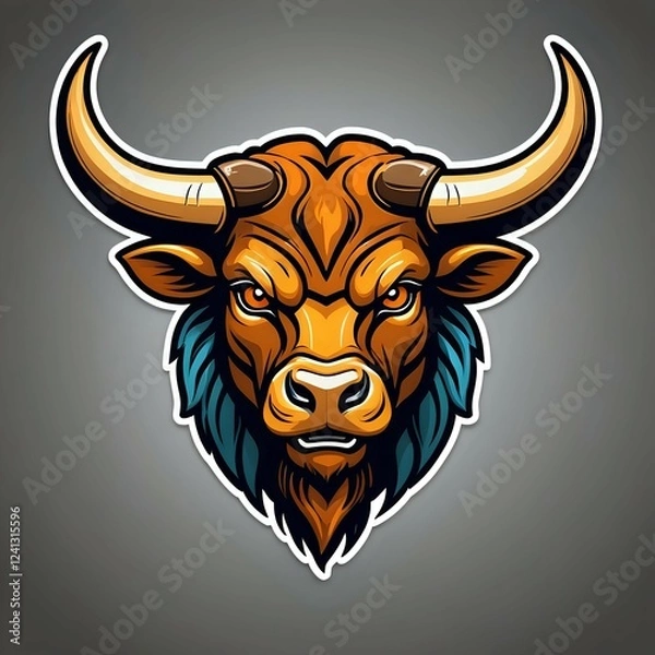 Obraz bull head vector