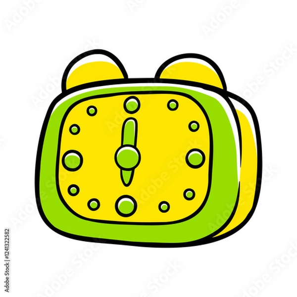 Obraz Colorful Hand-drawn Alarm Clock Illustration