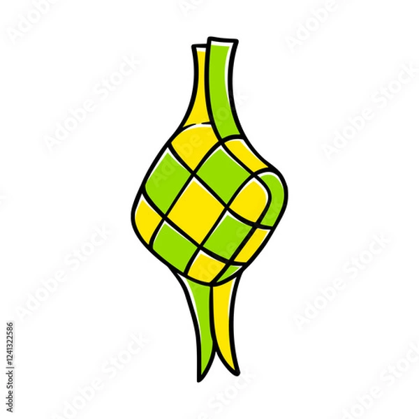 Obraz Colorful Hand Drawn Ketupat Illustration