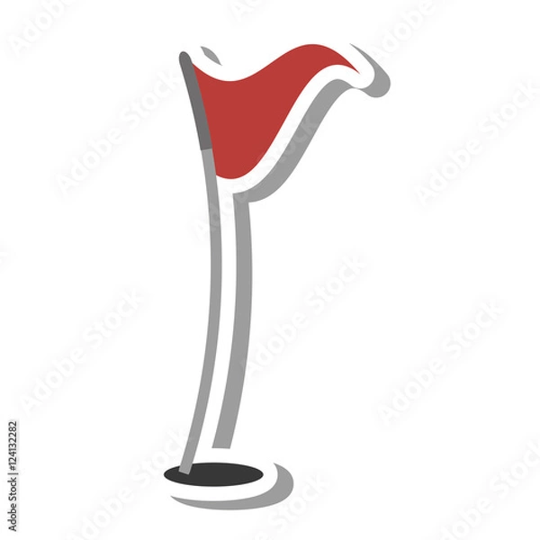 Fototapeta golf flag hole isolated icon vector illustration design