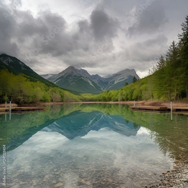 Obraz lake and mountains