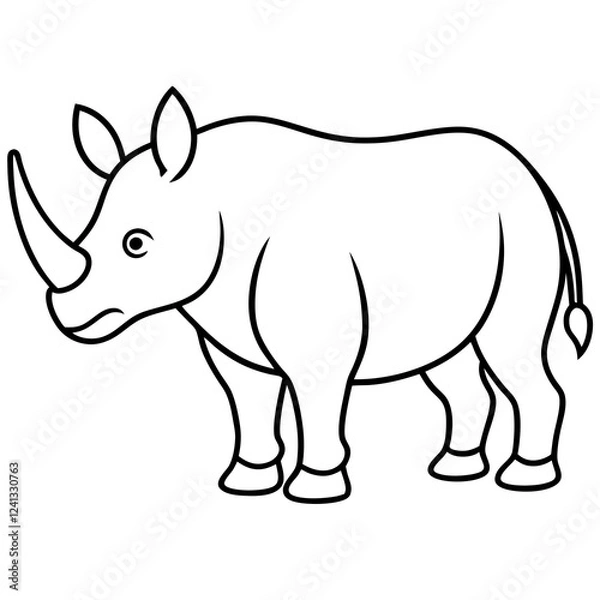 Fototapeta Single-Line Rhino Vector Design