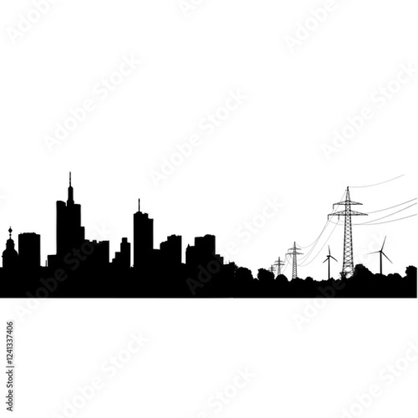 Fototapeta City skyline silhouette