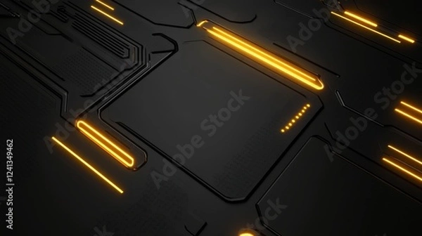 Fototapeta Futuristic Circuit Board Design: High-Tech Abstract Art