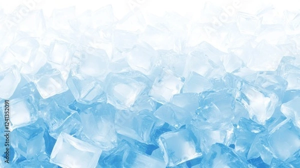 Fototapeta Stunning Ice Cubes: A Close-Up View of Frigid Beauty