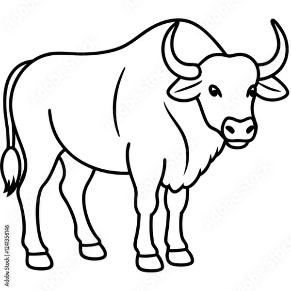 Obraz Buffalo Outline Minimalist Vector Art