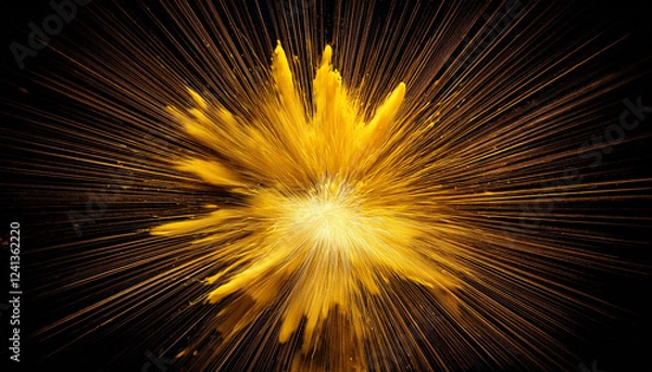 Obraz yellow burst isolated on black background