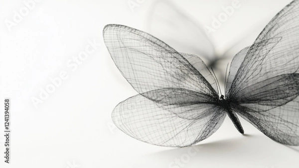 Fototapeta Highlighting the beauty of a butterfly net in close-up.