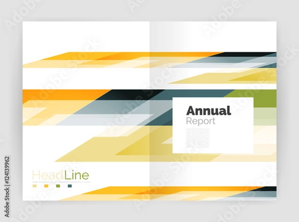 Fototapeta Geometric business annual report templates, modern brochure flyer template
